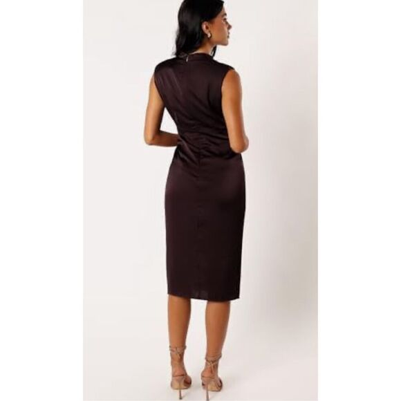 Petal & Pup Women's Dina Midi Dress Black Coffee Size Small NWOT - Picture 8 of 9
